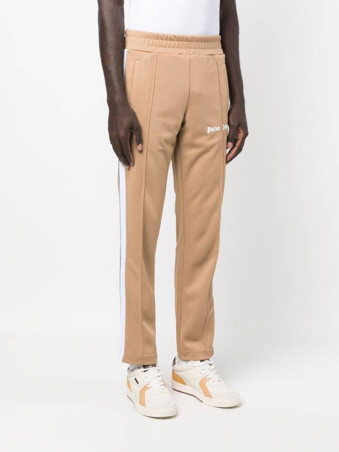 Palm Angels Trainingsbroek met logoprint BEIGE WHITE