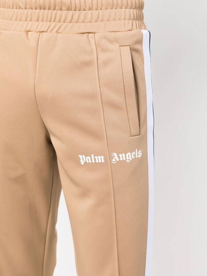 Palm Angels Trainingsbroek met logoprint BEIGE WHITE