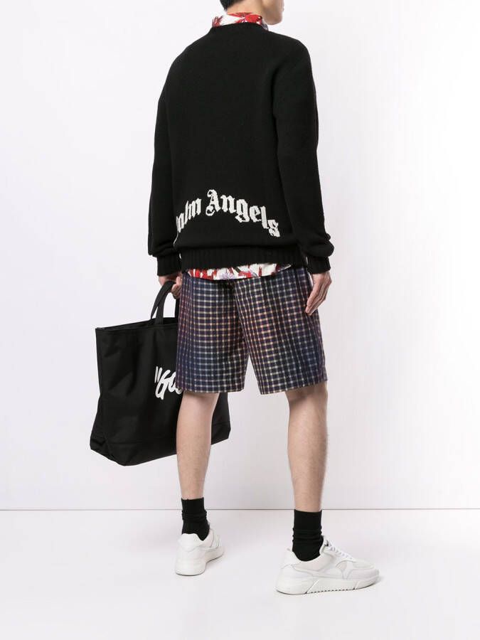 Palm Angels Trui met logo van wolblend Zwart
