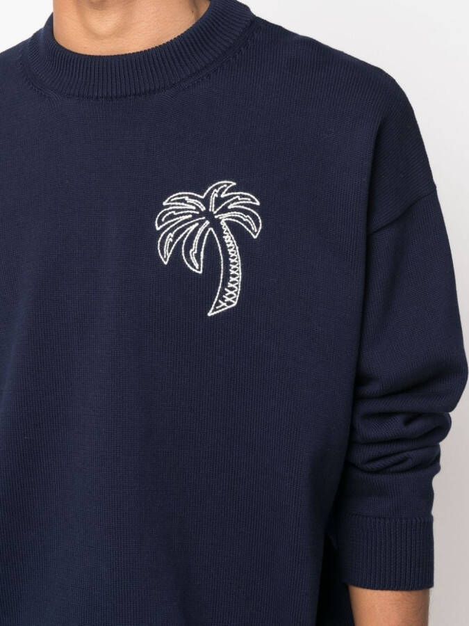 Palm Angels Trui met palmboomprint Blauw
