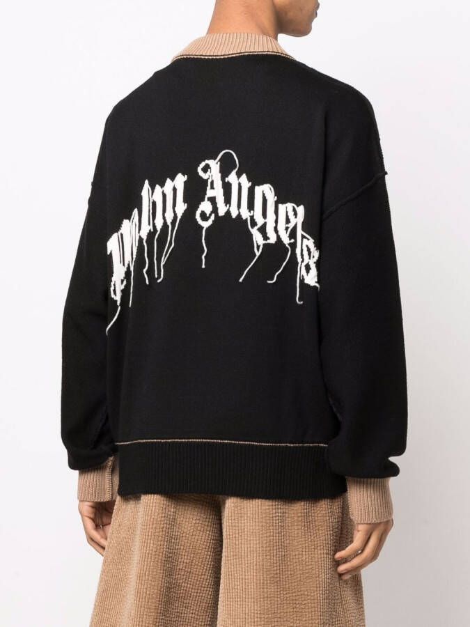 Palm Angels Trui met teddybeer intarsia Zwart