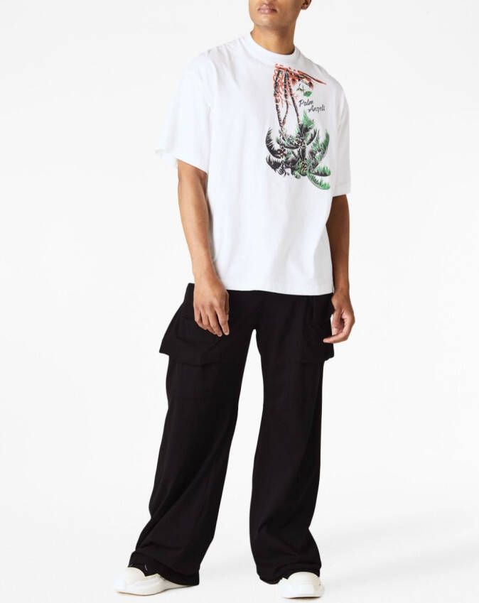 Palm Angels T-shirt met palmprint Wit
