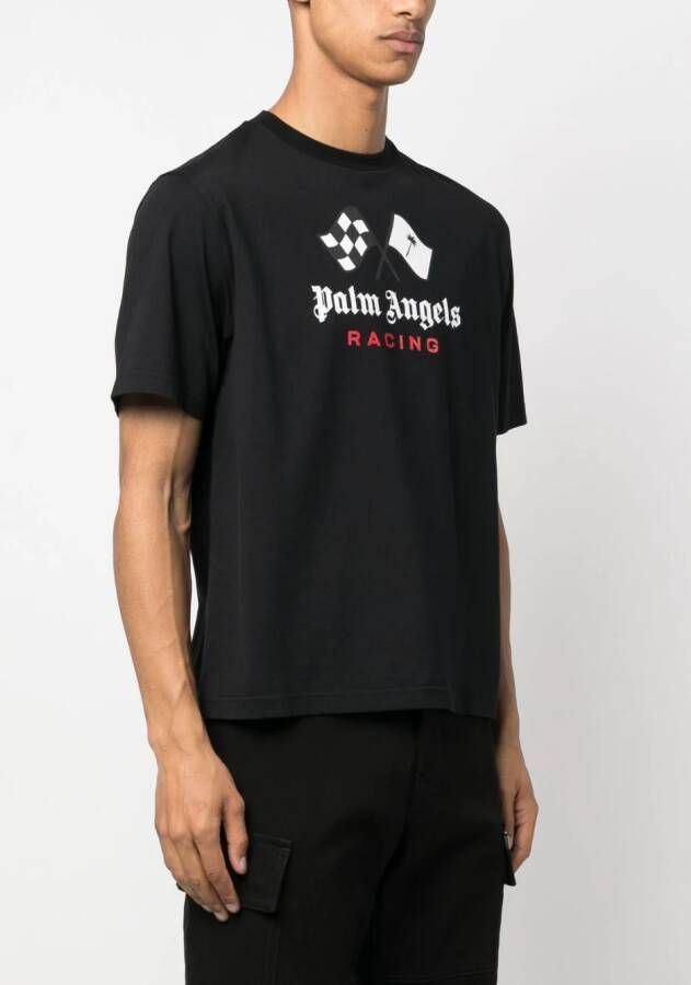 Palm Angels Racing katoenen T-shirt Zwart