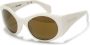 Palm Angels Eyewear Zonnebril met rond montuur Wit - Thumbnail 2