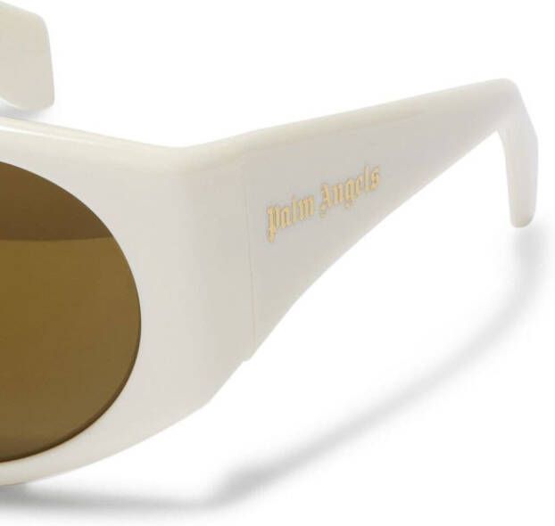 Palm Angels Eyewear Zonnebril met rond montuur Wit