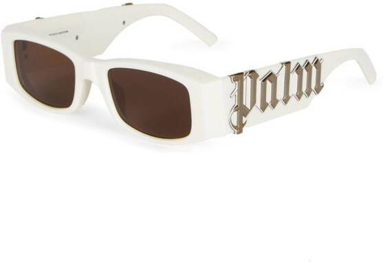 Palm Angels Eyewear Angel zonnebril met rechthoekig montuur Wit