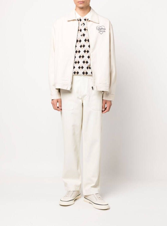 Palmes Straight broek Wit