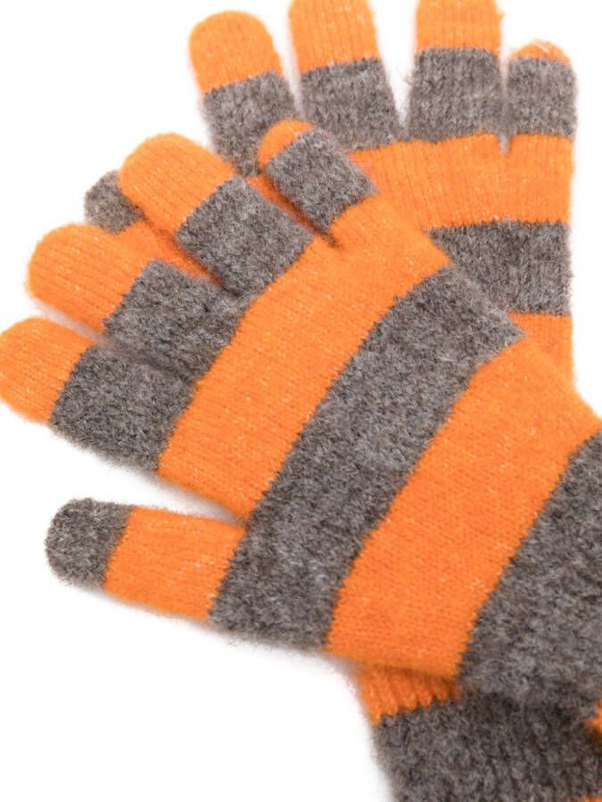 Paloma Wool Gestreepte handschoenen met geborsteld effect Oranje