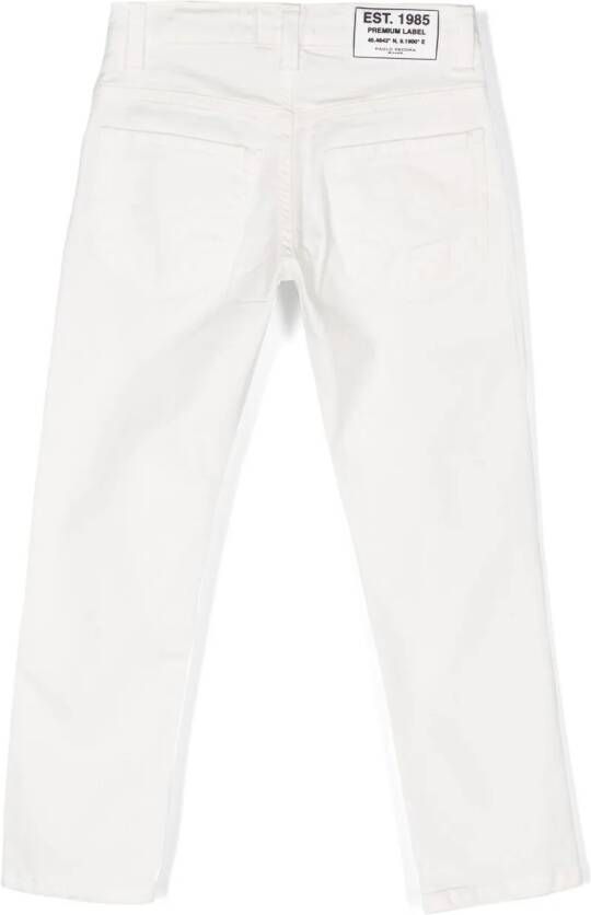 Paolo Pecora Kids Jeans met logopatch Wit