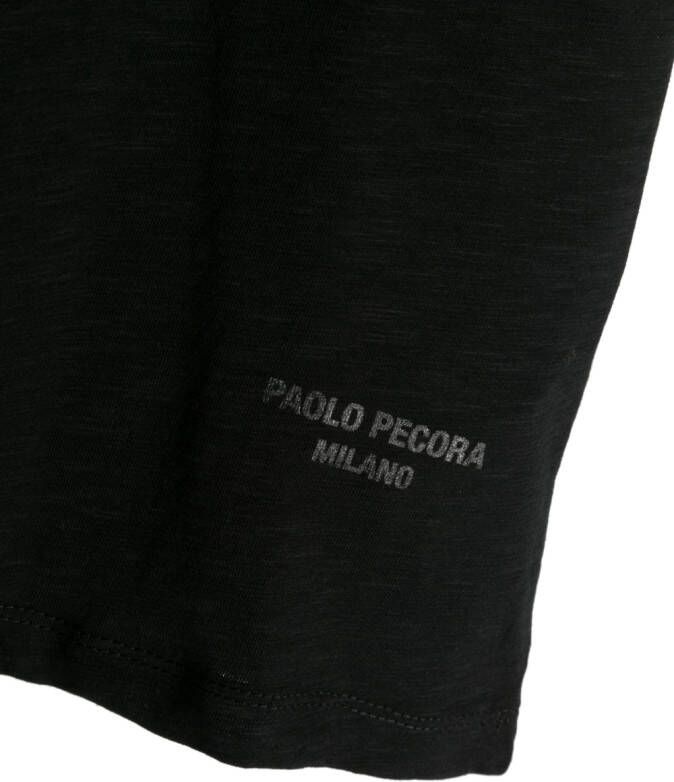 Paolo Pecora Kids T-shirt met logoprint Zwart