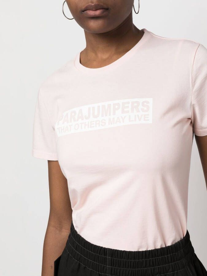 Parajumpers T-shirt met logoprint Roze