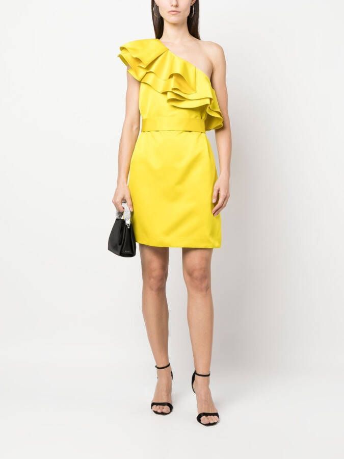 P.A.R.O.S.H. Asymmetrische mini-jurk Geel