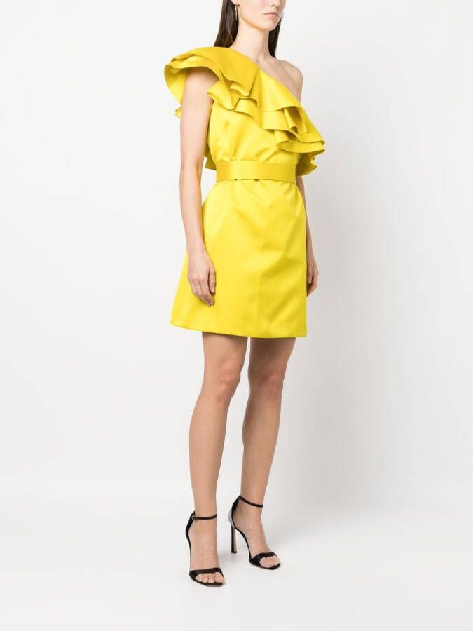 P.A.R.O.S.H. Asymmetrische mini-jurk Geel