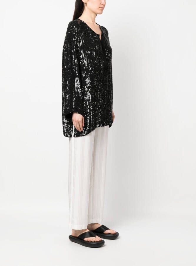 P.A.R.O.S.H. Blouse met pailletten Zwart