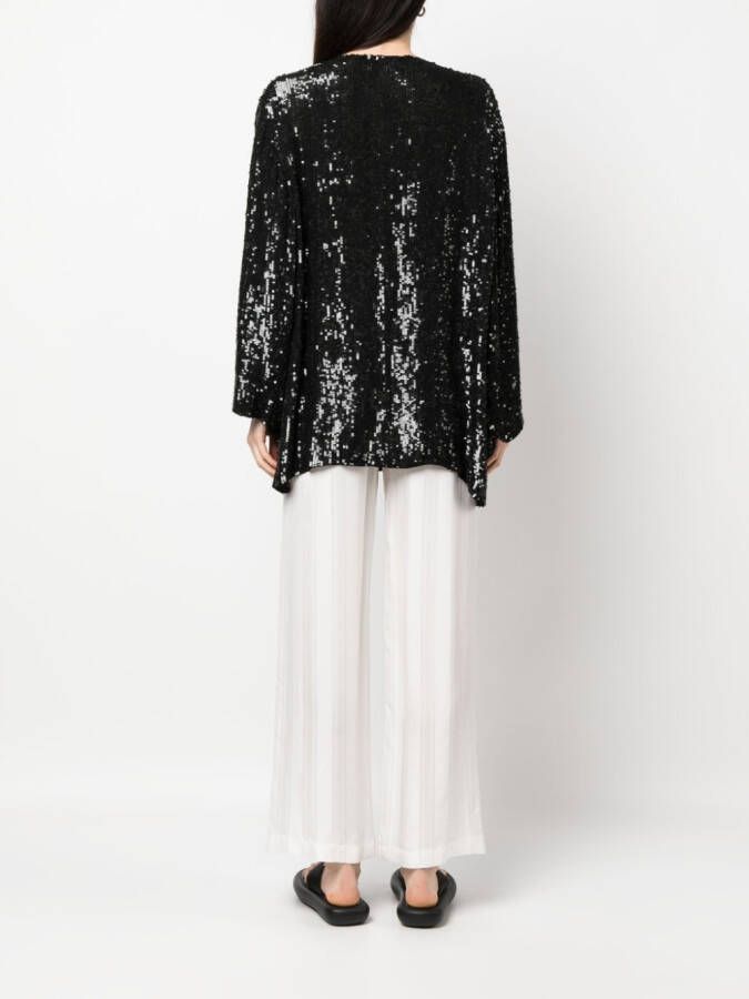P.A.R.O.S.H. Blouse met pailletten Zwart