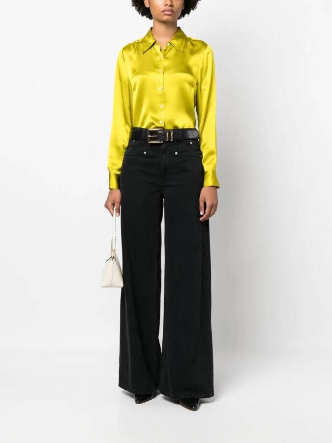 P.A.R.O.S.H. Blouse van zijde satijn Groen