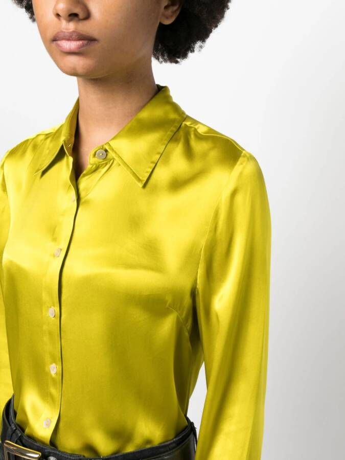 P.A.R.O.S.H. Blouse van zijde satijn Groen