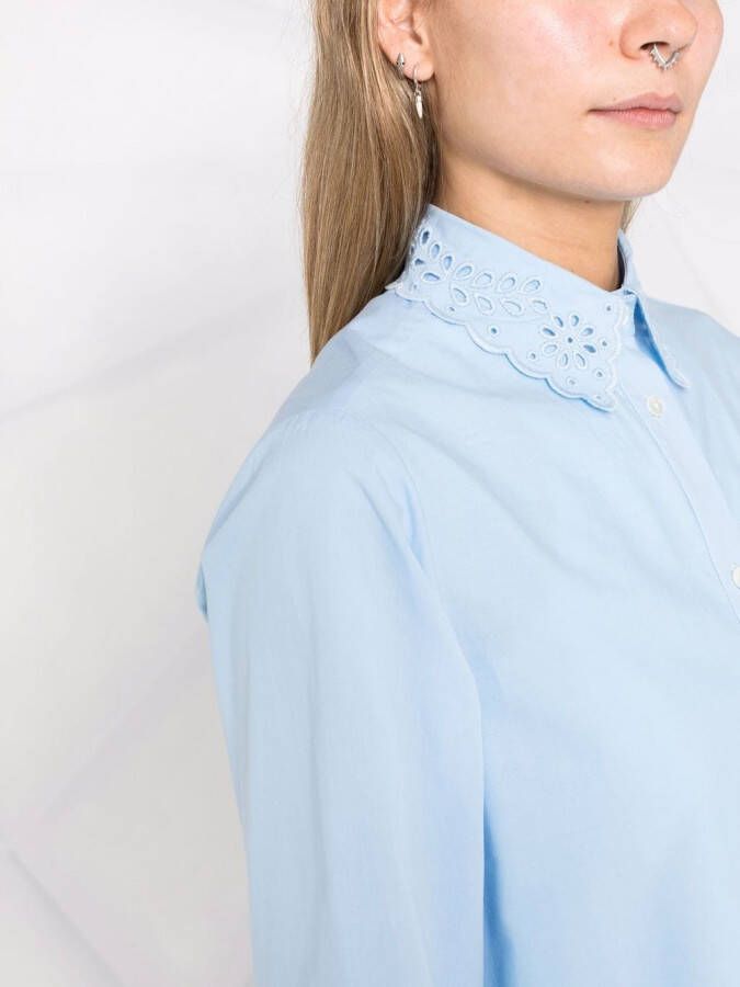 P.A.R.O.S.H. Broderie anglaise blouse Blauw
