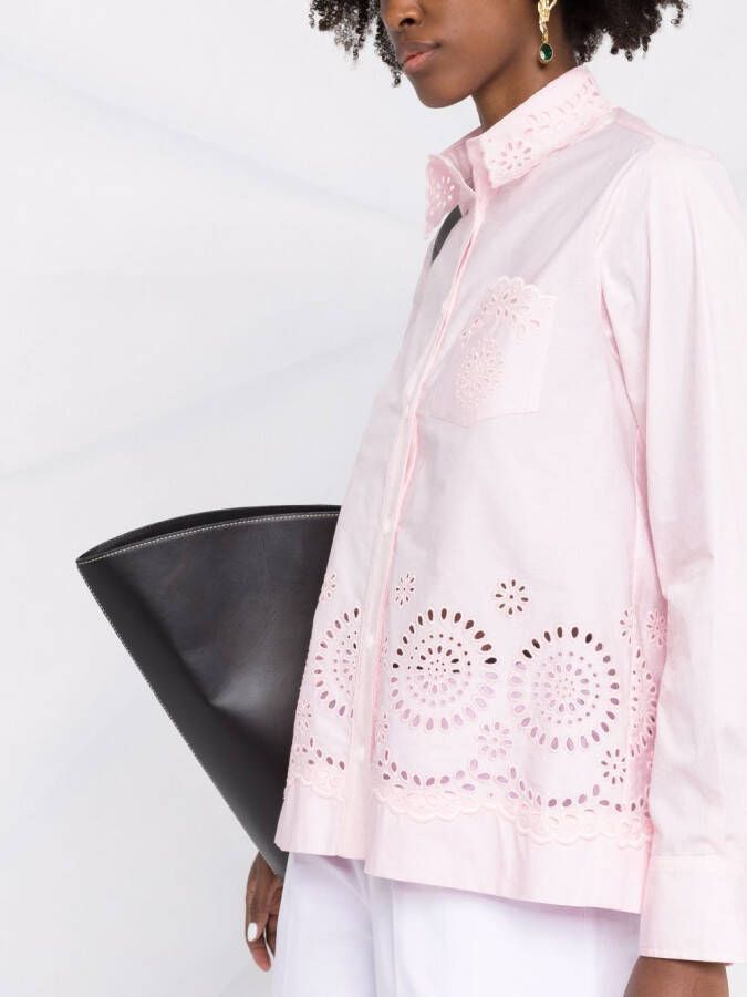 P.A.R.O.S.H. Broderie anglaise blouse Roze