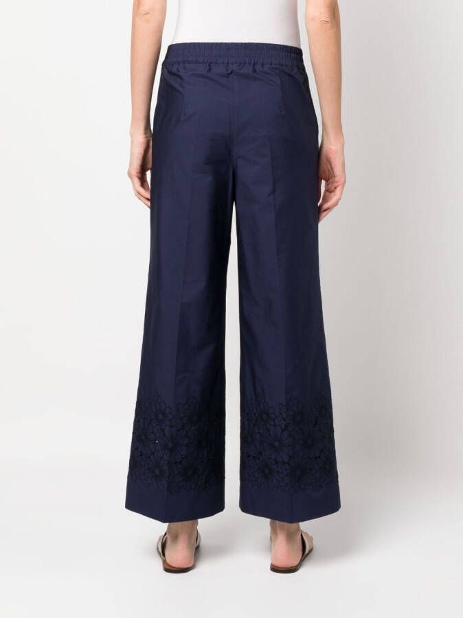 P.A.R.O.S.H. Broek met broderie anglaise Blauw