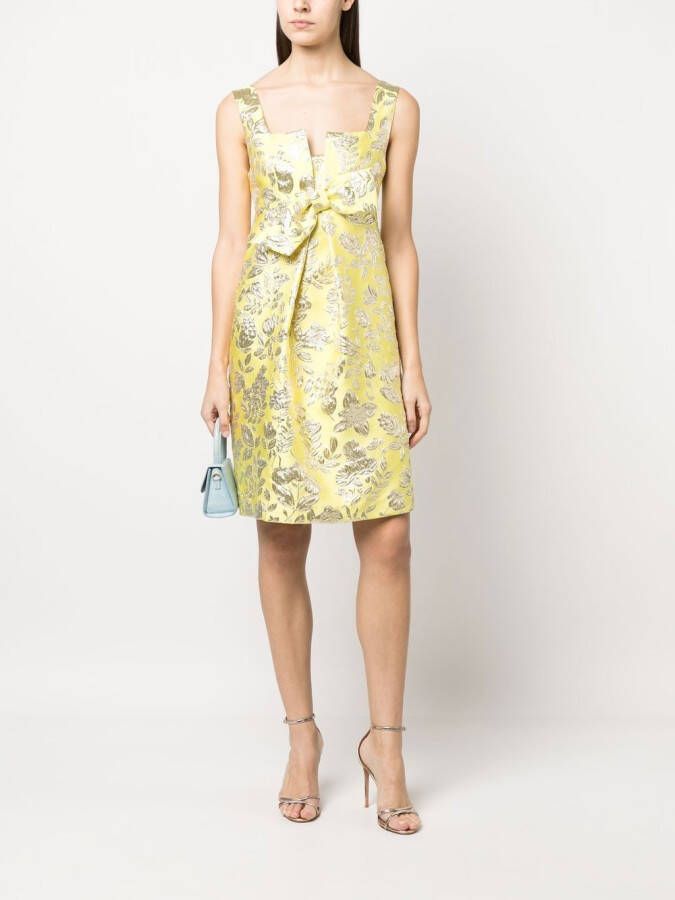 P.A.R.O.S.H. Mini-jurk met bloemjacquard Geel