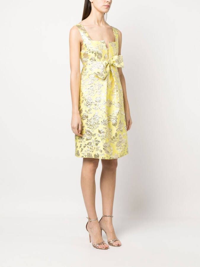 P.A.R.O.S.H. Mini-jurk met bloemjacquard Geel