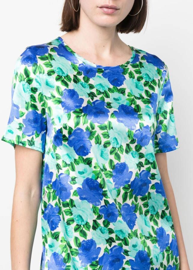 P.A.R.O.S.H. T-shirt met bloemenprint Blauw