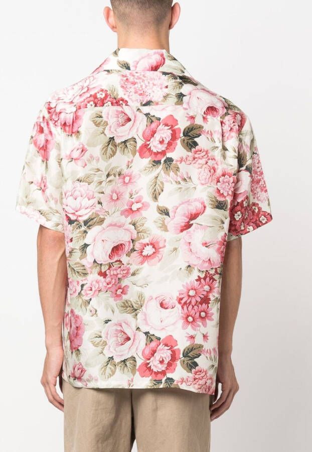 P.A.R.O.S.H. Overhemd met bloemenprint Beige