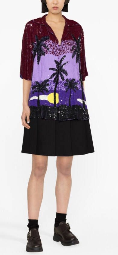 P.A.R.O.S.H. T-shirt met pailletten Paars