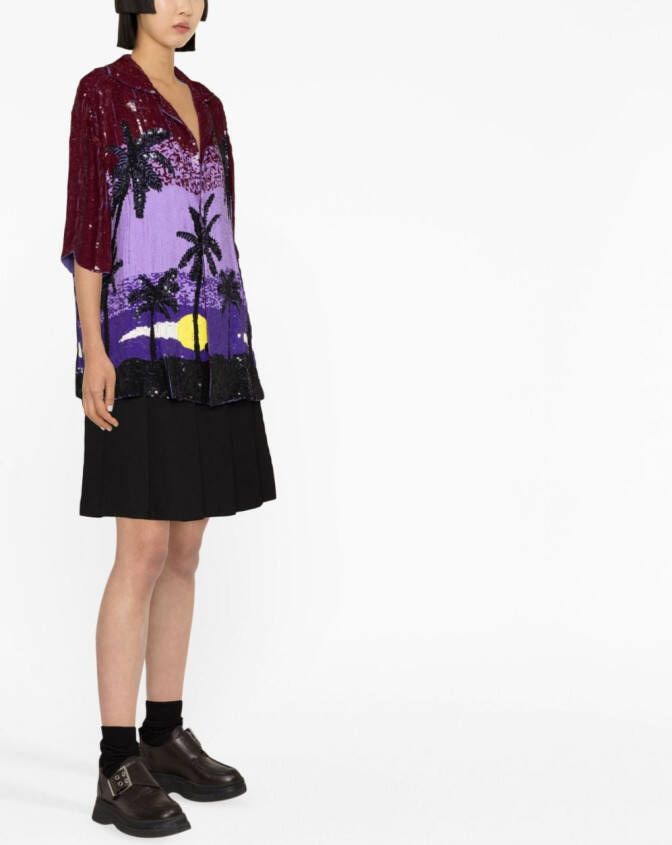 P.A.R.O.S.H. T-shirt met pailletten Paars