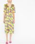 P.A.R.O.S.H. Midi-jurk met bloemenprint Geel - Thumbnail 2