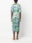 P.A.R.O.S.H. Midi-jurk met bloemenprint Groen - Thumbnail 4