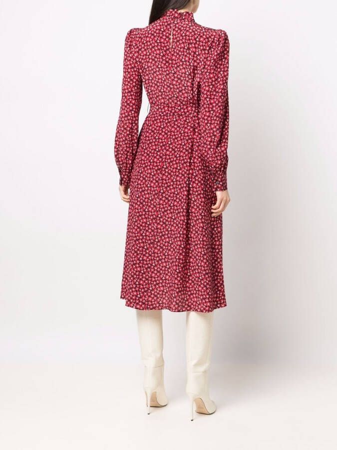 P.A.R.O.S.H. Midi-jurk met bloemenprint Rood
