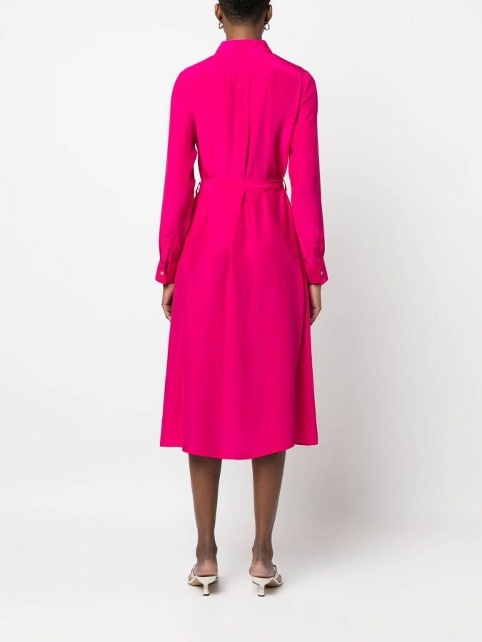 P.A.R.O.S.H. Midi-jurk met ceintuur Roze