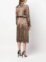 P.A.R.O.S.H. Midi-jurk met luipaardprint Bruin - Thumbnail 4