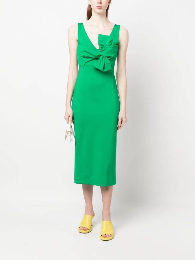P.A.R.O.S.H. Midi-jurk met strikdetail Groen