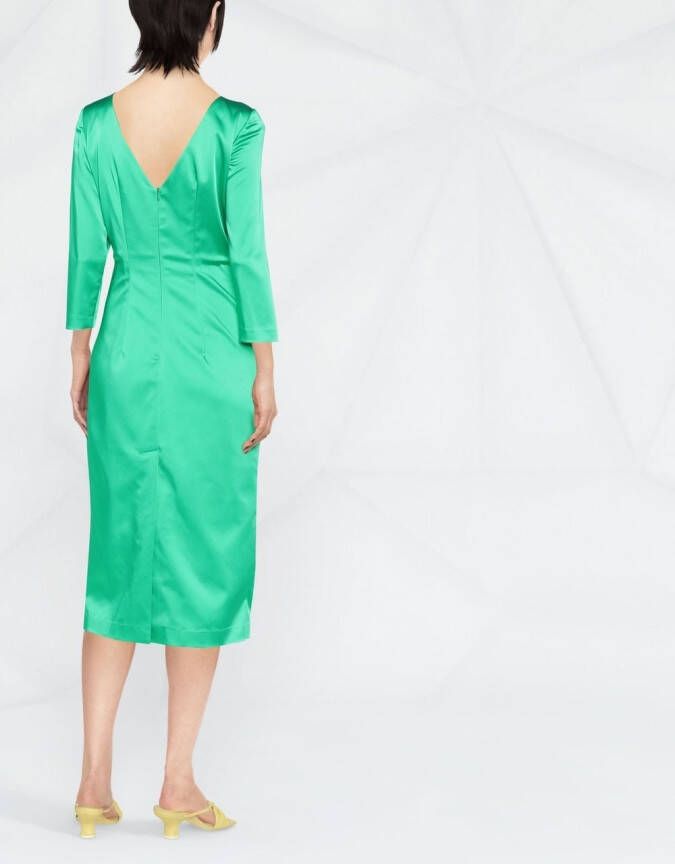 P.A.R.O.S.H. Midi-jurk met strikdetail Groen