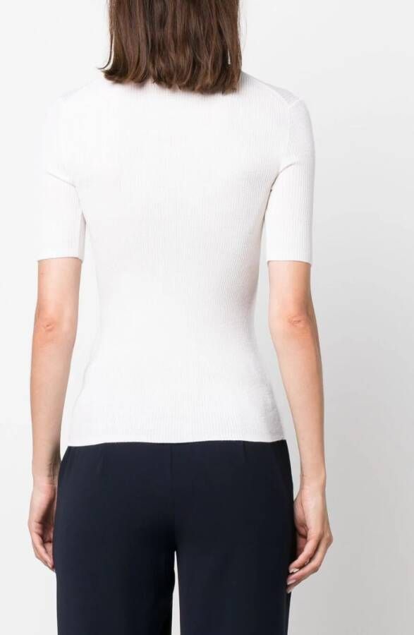 P.A.R.O.S.H. ribbed-knit wool T-shirt Beige