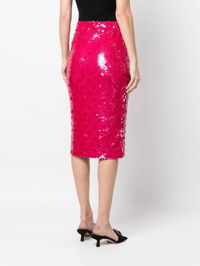 P.A.R.O.S.H. Midi-rok met pailletten Roze