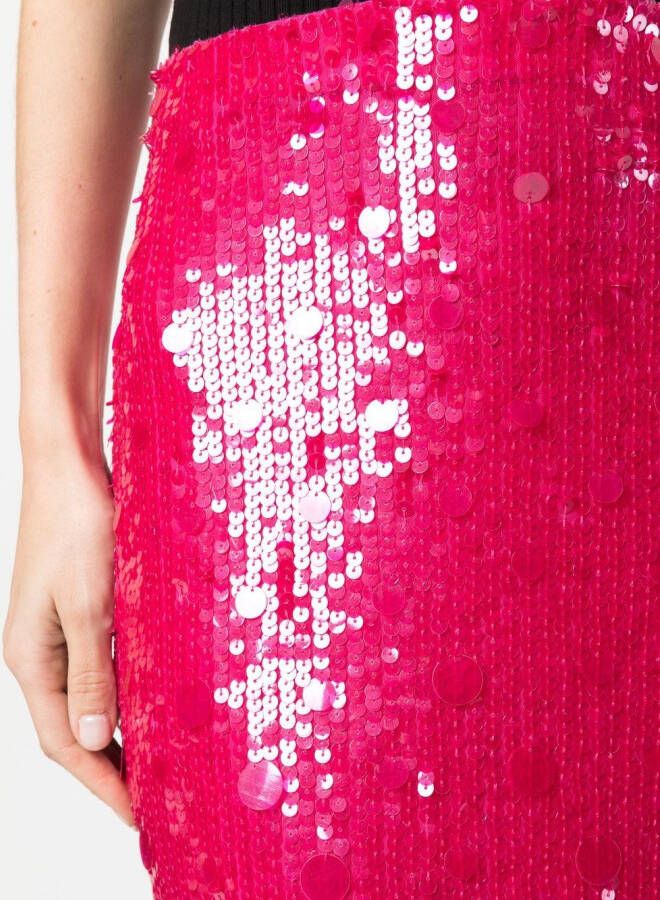 P.A.R.O.S.H. Midi-rok met pailletten Roze