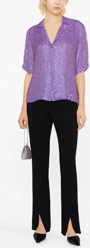P.A.R.O.S.H. T-shirt met pailletten Paars