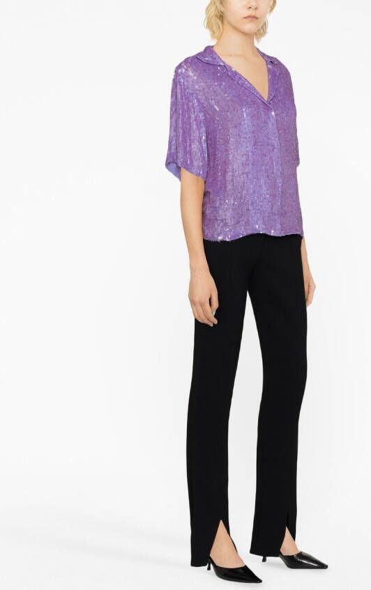 P.A.R.O.S.H. T-shirt met pailletten Paars