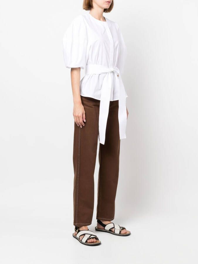 P.A.R.O.S.H. Shirt met pofmouwen Wit