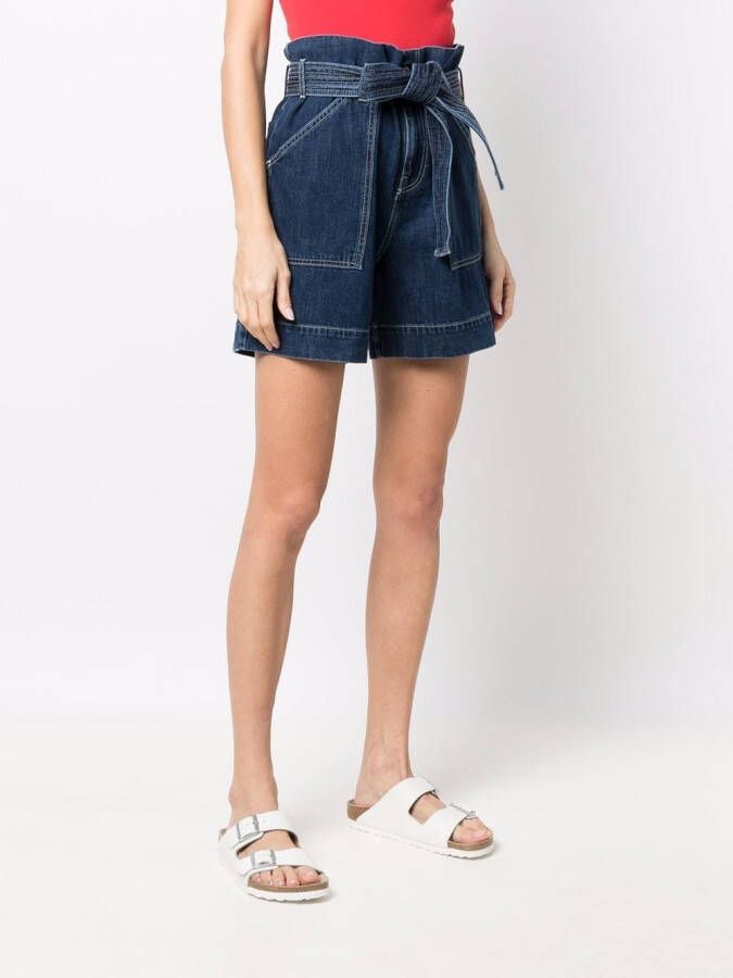 P.A.R.O.S.H. Shorts met paperbag taille Blauw