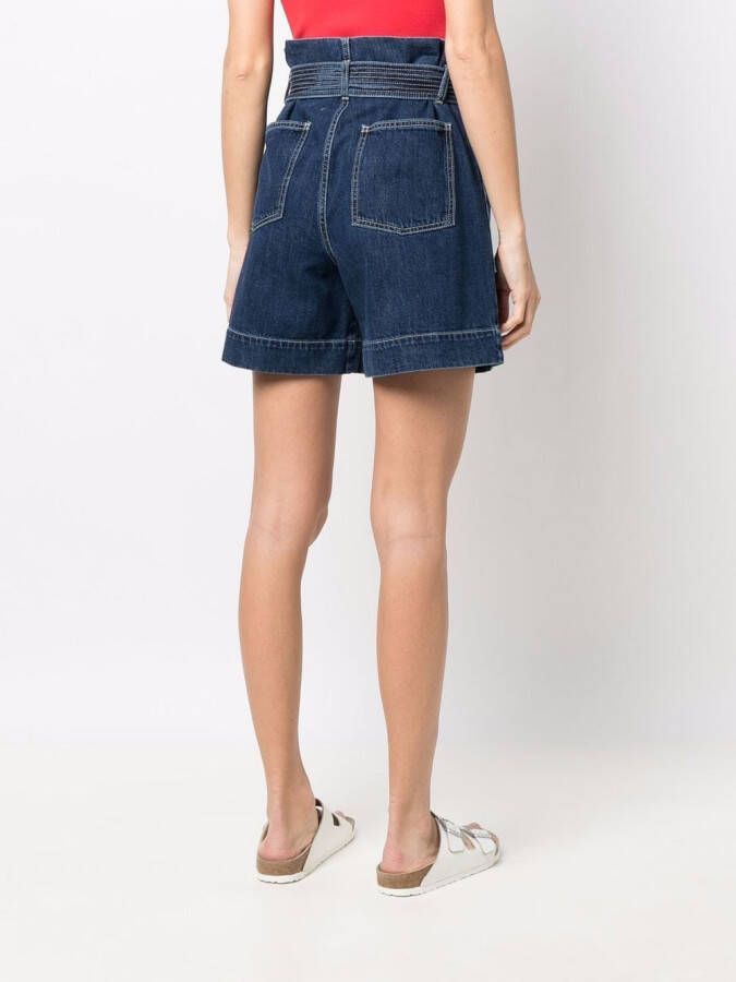 P.A.R.O.S.H. Shorts met paperbag taille Blauw