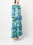 P.A.R.O.S.H. Midi-jurk met bloemenprint Blauw - Thumbnail 3