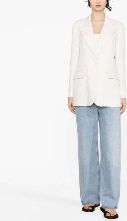 P.A.R.O.S.H. Blazer met enkele rij knopen Wit