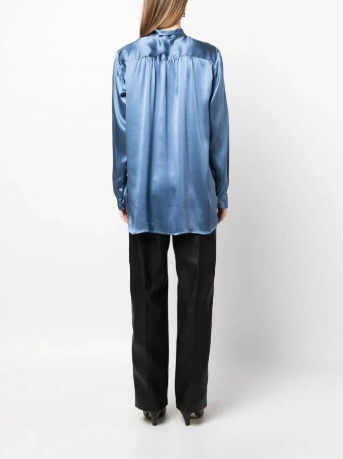 P.A.R.O.S.H. Gesmockte blouse Blauw