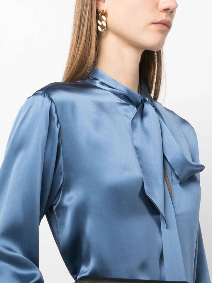 P.A.R.O.S.H. Gesmockte blouse Blauw