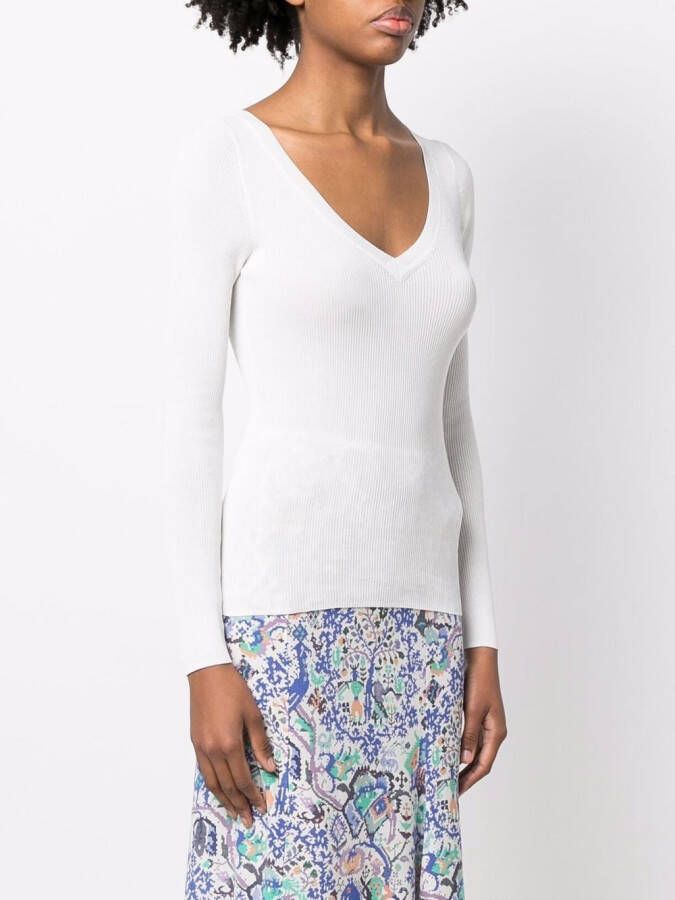 P.A.R.O.S.H. T-shirt met V-hals Wit